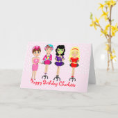 かわいいおもしろいガーリーパンパースパパーティーテーマfor Girls カード (黄色い花)