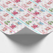 かわいいおもしろいガールの誕生日追加の名前ageマウス牛 ラッピングペーパー (角)