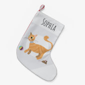 かわいいおもしろいガールズジンジャータブビーキャットマンガ スモールクリスマスストッキング (正面 (吊り時))