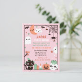 かわいいおもしろいキッズハロウィーン誕生日パーティー 招待状 (スタンド正面)