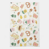 かわいいおもしろいキッチン食べ物 キッチンタオル (縦)