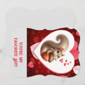 かわいいおもしろいキツネのバレンタインデー シーズンカード (正面/裏面)