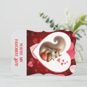 かわいいおもしろいキツネのバレンタインデー シーズンカード (スタンド正面)