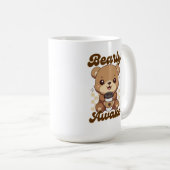 かわいいおもしろいクマのコーヒーパン コーヒーマグカップ (正面右)