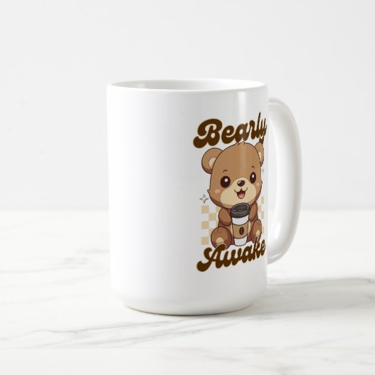 かわいいおもしろいクマのコーヒーパン コーヒーマグカップ (正面右)