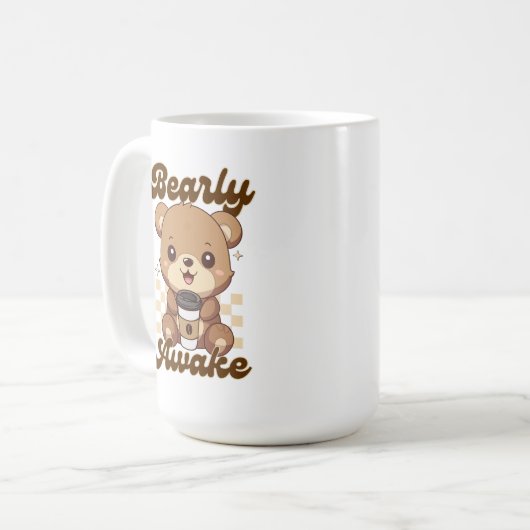 かわいいおもしろいクマのコーヒーパン コーヒーマグカップ (正面左)