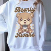 かわいいおもしろいクマのコーヒーパン スウェットシャツ
