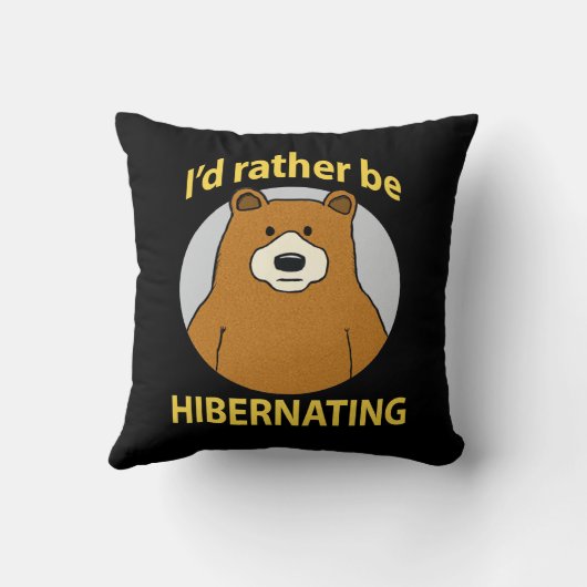 かわいいおもしろいクマは冬眠している クッション (裏面)