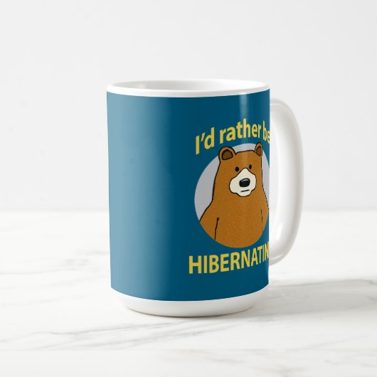 かわいいおもしろいクマは冬眠している コーヒーマグカップ (正面右)