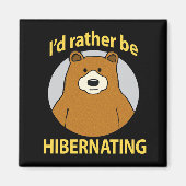 かわいいおもしろいクマは冬眠している マグネット (正面)