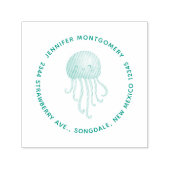 かわいいおもしろいクラゲの名前と住所 セルフインキングスタンプ (デザイン)