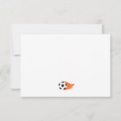 かわいいおもしろいクラスカードバレンタインのサッカー大好き子供 ノートカード (裏面)