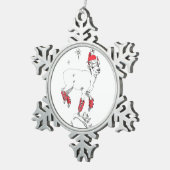 かわいいおもしろいクリスマスエウラムヤギ狩り休日 スノーフレークピューターオーナメント (右)