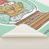 かわいいおもしろいクリスマスキャット名前をカスタムする シェルパブランケット (3/4)