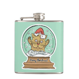 かわいいおもしろいクリスマスキャット名前をカスタムする フラスク