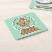 かわいいおもしろいクリスマスキャット紙 ペーパーコースター (アングル)