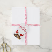 かわいいおもしろいクリスマスドトナカイのアントラーヘッドバンド ギフトタグ (より糸付き)