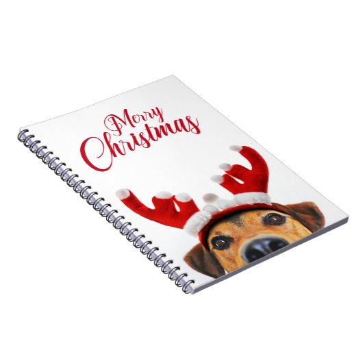 かわいいおもしろいクリスマスドトナカイのアントラーヘッドバンド ノートブック (右側)