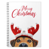 かわいいおもしろいクリスマスドトナカイのアントラーヘッドバンド ノートブック (正面)