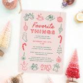 かわいいおもしろいクリスマスドードルお気に入りのズ事物ホリデー 招待状