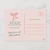 かわいいおもしろいクリスマスドードルノンフォトホリデーカード シーズンポストカード (裏面)