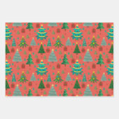 かわいいおもしろいクリスマスパターン ラッピングペーパーシート (正面3)