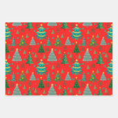 かわいいおもしろいクリスマスパターン ラッピングペーパーシート (正面)