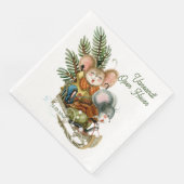かわいいおもしろいクリスマスマウス冬カスタムパーティー スタンダードカクテルナプキン (コーナー)