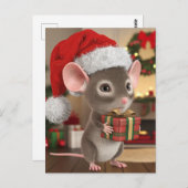 かわいいおもしろいクリスマスマウス ポストカード (正面/裏面)
