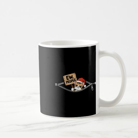 かわいいおもしろいクリスマス猫子猫エンチュ コーヒーマグカップ (右)