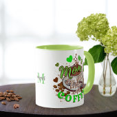 かわいいおもしろいグリーンのお母さんの日がコーヒーで良くなる マグカップ