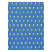 かわいいおもしろいグリーンカエル漫画イラストレーション テーブルクロス (正面)