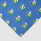 かわいいおもしろいグリーンカエル漫画イラストレーション 薄葉紙 (詳細)