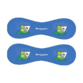 かわいいおもしろいグリーンカエル漫画イラストレーション 野球ボール (パネル)