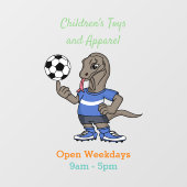 かわいいおもしろいコモドドラゴンの遊サッカー漫画 ウィンドウサイン (シート)