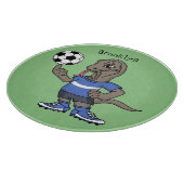 かわいいおもしろいコモドドラゴンの遊サッカー漫画 カッティングボード (角)