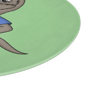 かわいいおもしろいコモドドラゴンの遊サッカー漫画 カッティングボード (角)