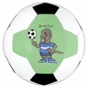 かわいいおもしろいコモドドラゴンの遊サッカー漫画 サッカーボール