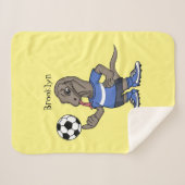 かわいいおもしろいコモドドラゴンの遊サッカー漫画 シェルパブランケット (正面(横))