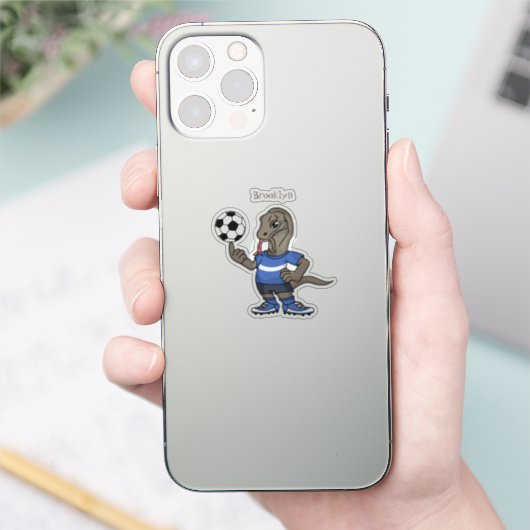 かわいいおもしろいコモドドラゴンの遊サッカー漫画 シール (スマートフォン)