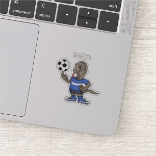 かわいいおもしろいコモドドラゴンの遊サッカー漫画 シール