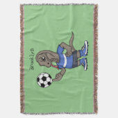 かわいいおもしろいコモドドラゴンの遊サッカー漫画 スローブランケット (正面縦)