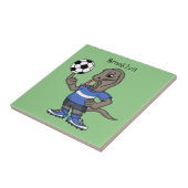 かわいいおもしろいコモドドラゴンの遊サッカー漫画 タイル (側面)