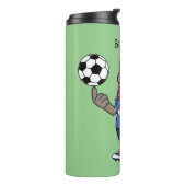 かわいいおもしろいコモドドラゴンの遊サッカー漫画 タンブラー (回転左)