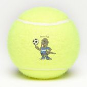 かわいいおもしろいコモドドラゴンの遊サッカー漫画 テニスボール (裏面)