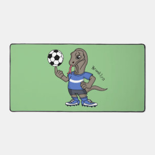 かわいいおもしろいコモドドラゴンの遊サッカー漫画 デスクマット