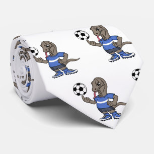 かわいいおもしろいコモドドラゴンの遊サッカー漫画 ネクタイ