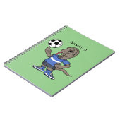 かわいいおもしろいコモドドラゴンの遊サッカー漫画 ノートブック (左側)