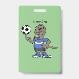 かわいいおもしろいコモドドラゴンの遊サッカー漫画 バッジ