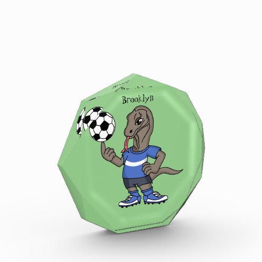 かわいいおもしろいコモドドラゴンの遊サッカー漫画 フォトブロック (左)